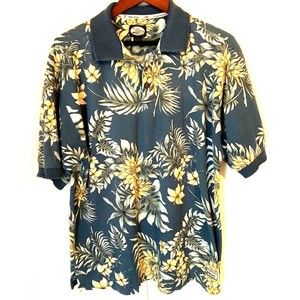 Tommy Bahama Mens Polo Shirt Multicolor Hawaiian Short Sleeve Pullover L